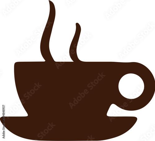 hot coffee mug silhouette painting