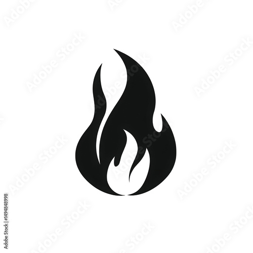A graphic of a dark flame on black background isolated on transparent background.png white backgroundparent background