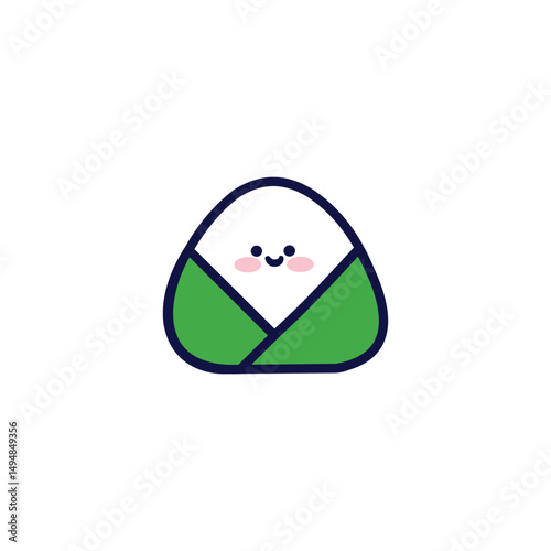 Kawaii Sticker Elements Onigiri Illustration