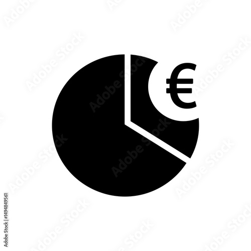Pie Graph with Currency Icon for Financial Analysis and Investment