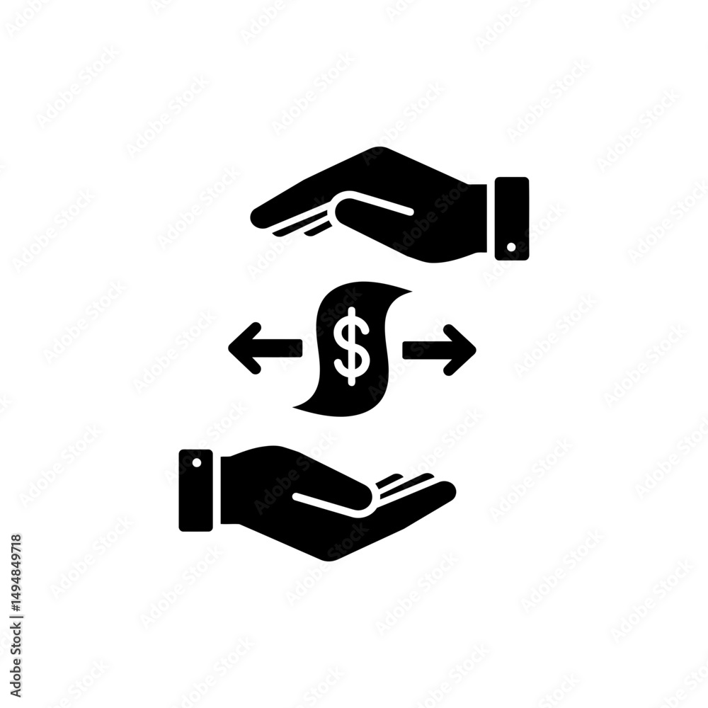 Two Hands Holding Money Flow Representing Cash Flow and Financial Management Two Hands Holding Money Flow Representing Cash Flow and Financial Management