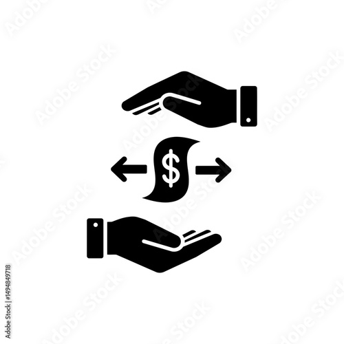 Two Hands Holding Money Flow Representing Cash Flow and Financial Management