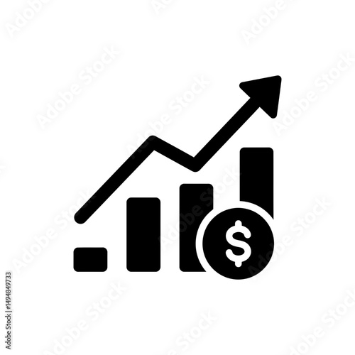 Upward Graph with Dollar Base for Financial Performance and Growth Tracking