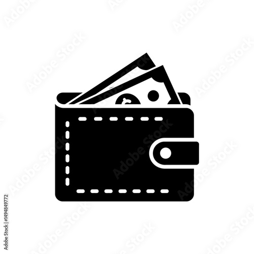 Wallet with Cash and Coins for Personal Finance