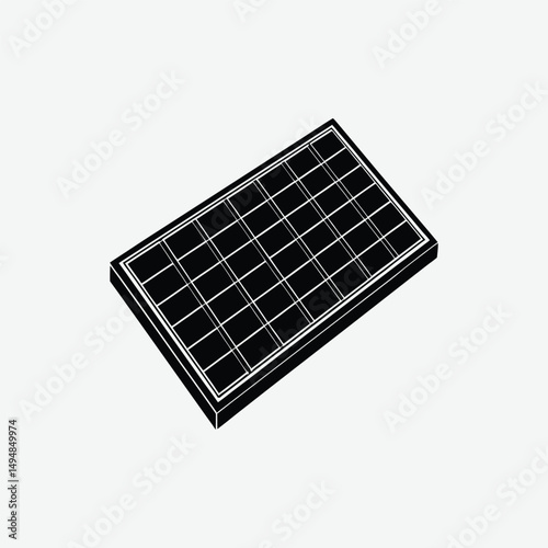 Photorealistic 8K Solar Panel Vector – High-Resolution Renewable Energy Technology with Modern Industrial Design