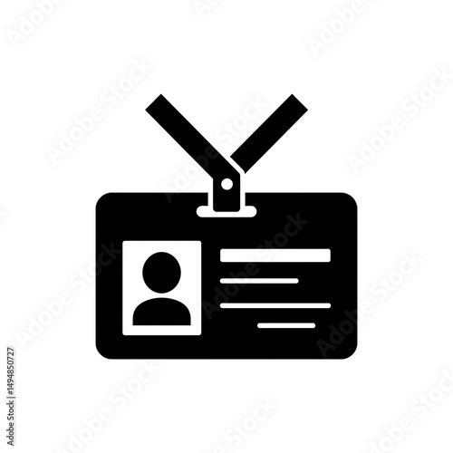 ID Badge with Lanyard Loop Representing Personal Identification and Access
