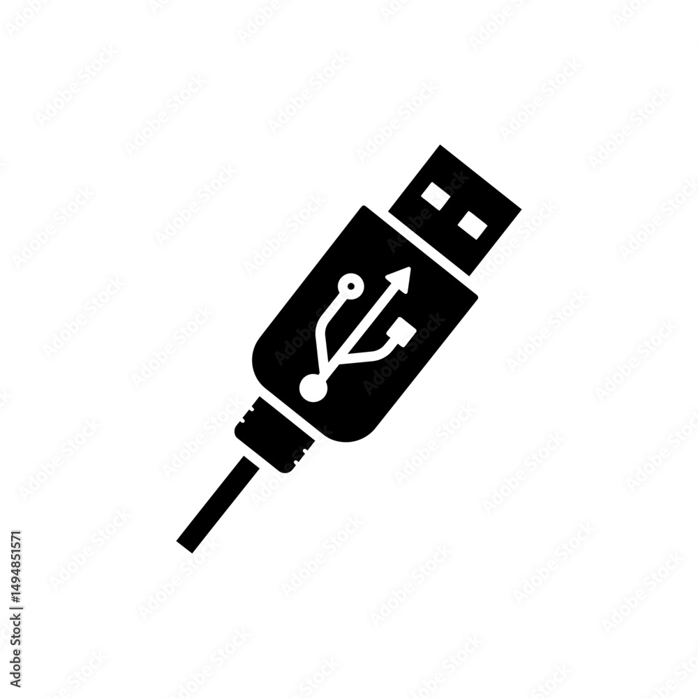 USB Cable End View Icon for Office Technology and Computer Accessories USB Cable End View Icon for Office Technology and Computer Accessories