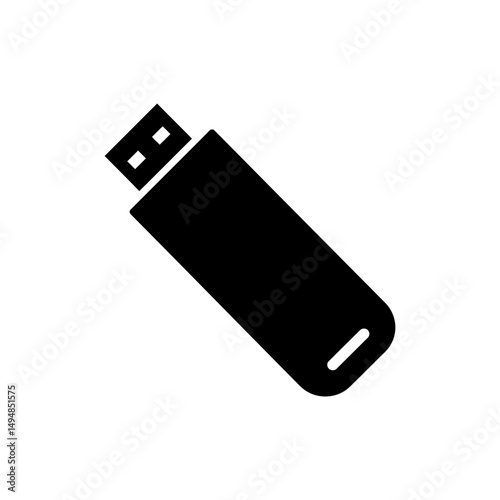 USB Stick Angled Down Icon for Data Storage and Digital Tools