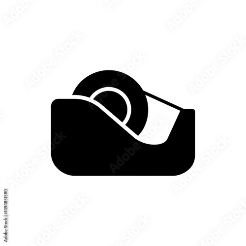 Tape Roll Beside Dispenser for Office Organization and Packaging