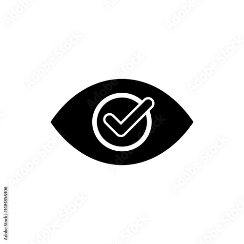 Eye Check Icon with Lines, Representing Vision Testing and Eye Health