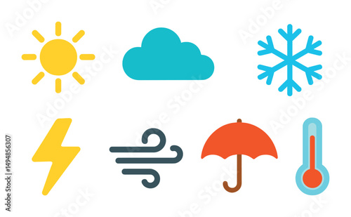 Bird nest building flat icons set – outline, twig, feather and nature symbols