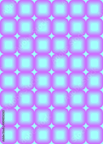 A seamless geometric pattern with layered gradient squares in soft blue and purple hues