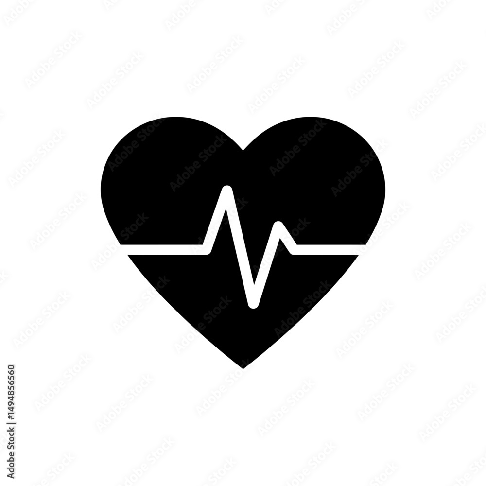 Simplified Heart Monitor Icon for Cardiac Health Monitoring Simplified Heart Monitor Icon for Cardiac Health Monitoring