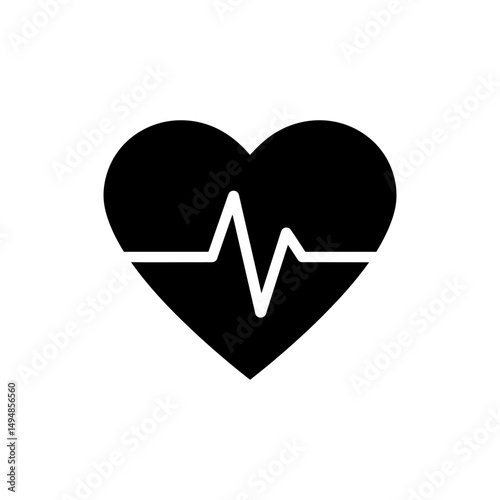 Simplified Heart Monitor Icon for Cardiac Health Monitoring