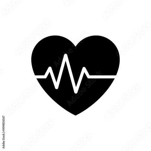 Fluctuating Heart Monitor Icon for Health Tracking