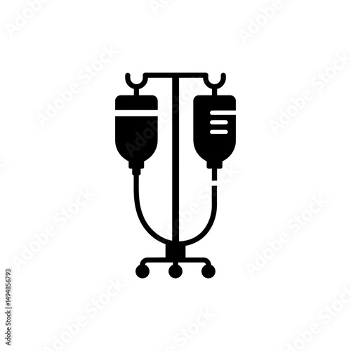 IV Stand with Double Hook for Fluid and Medication Delivery