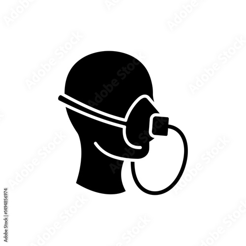 Nebulizer Mask Face Icon for Respiratory Health Treatment
