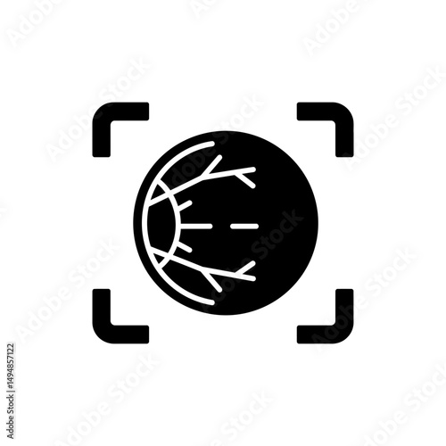 Retina with Scan Lines Icon for Eye Health and Vision Scanning