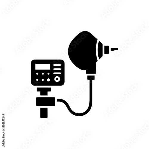 Ventilator Icon with Mask and Tube for Respiratory Care