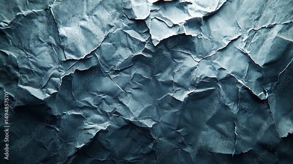 Fototapeta premium Intricate textures and deep shadowed folds creating a mesmerizing paper surface