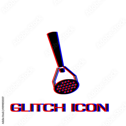 Masher icon flat. Simple pictogram - Glitch effect. Vector illustration symbol