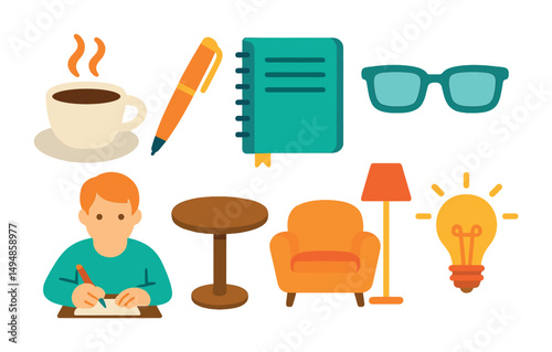 Virtual collaboration icons set – flat, filled, ar, vr, remote work symbols