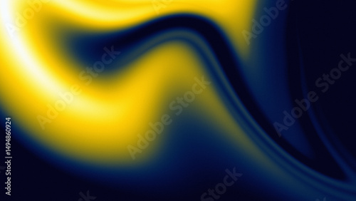 Bold yellow and dark blue gradient liquid swirl, vibrant abstract melt effect with smooth wavy light motion, modern digital background for stylish bold design visuals