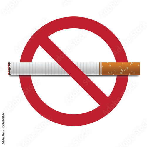 No Smoking sign on grunge background for May 31st World No Tobacco Day. Vector Illustration.
