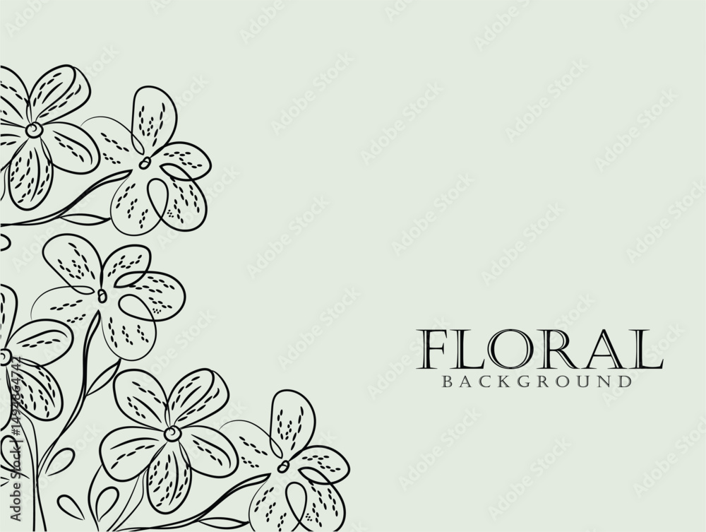 Elegant Hand Drawn Floral Background Design for Invitations Elegant Hand Drawn Floral Background Design for Invitations
