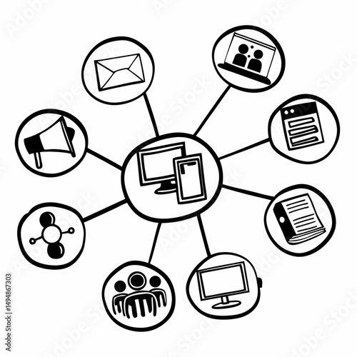 Social network icon set for web communication