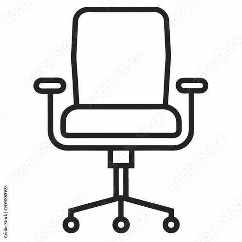 Office chair black icon on white background.