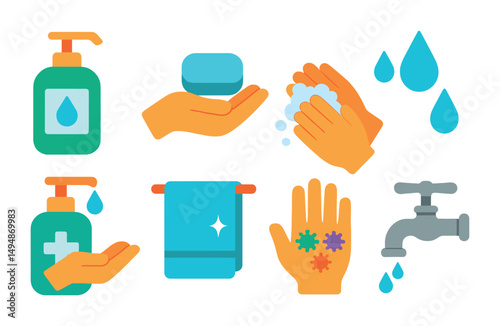 Business and marketing flat icons set – outline, symbols for analytics and branding