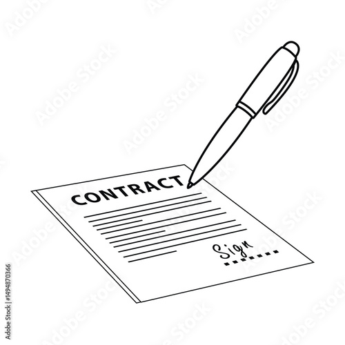 Signing a contract, for legal and business agreements, perfect for showcasing formal commitments and important decisions.