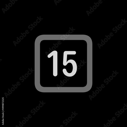 Number 15 Square Icon