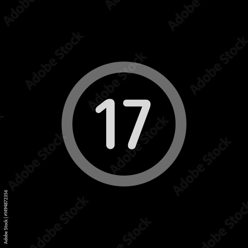 Number 17 Circle Icon