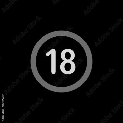 Number 18 Circle Icon