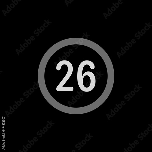 Number 26 Circle Icon