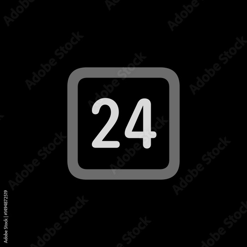 Number 24 Square Icon
