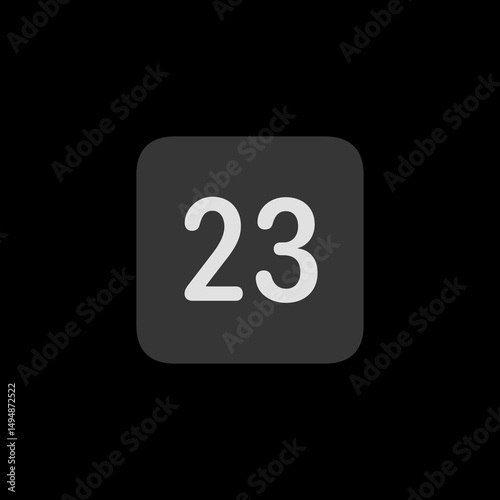 Number 23 Filled Square Icon