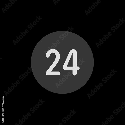 Number 24 Filled Circle Icon