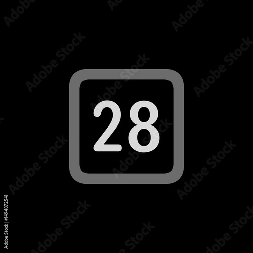 Number 28 Square Icon