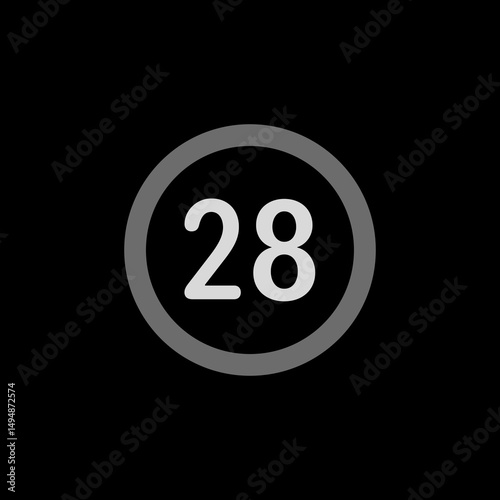 Number 28 Circle Icon