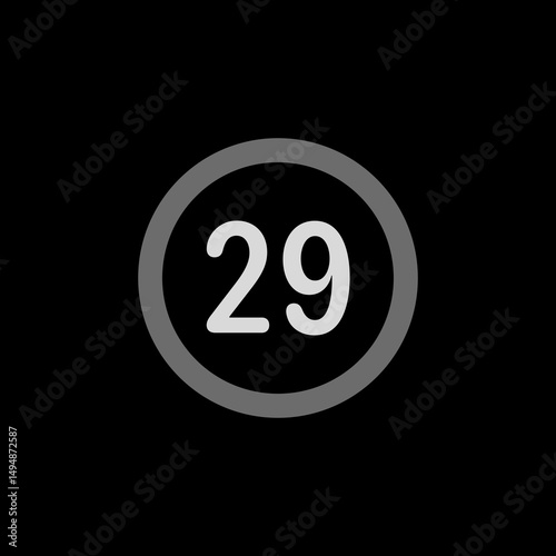 Number 29 Circle Icon