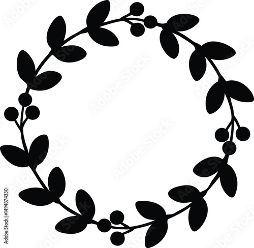 autumn wreath silhouette vector, autumn wreath icon, autumn wreath vector