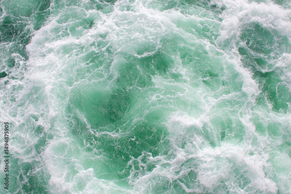 Fototapeta premium Mesmerizing Turquoise and White Ocean Water Surface