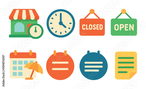 Theater and drama flat icons set – performance, stage, entertainment symbols
