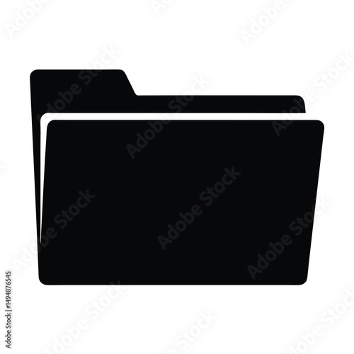 Silhouette of an open folder icon representing computer file storage