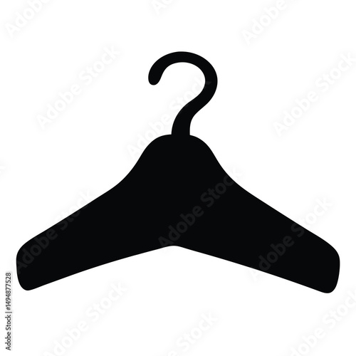 Black clothes hanger silhouette providing storage solution for wardrobe organization