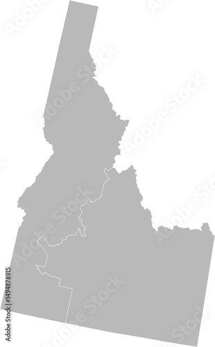 Idaho congressional districts vector map (Albers equal area conic projection, PPT-compatible & fully editable)
