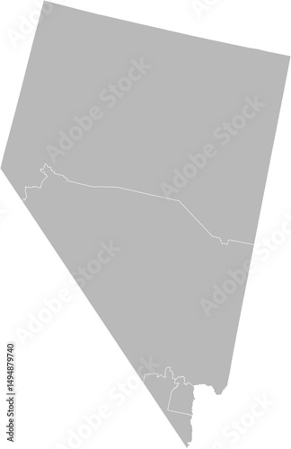 Nevada congressional districts vector map (Albers equal area conic projection, PPT-compatible & fully editable)